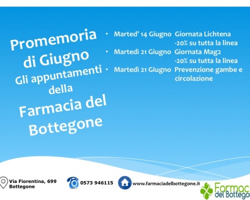 Promemoria mese di Giugno